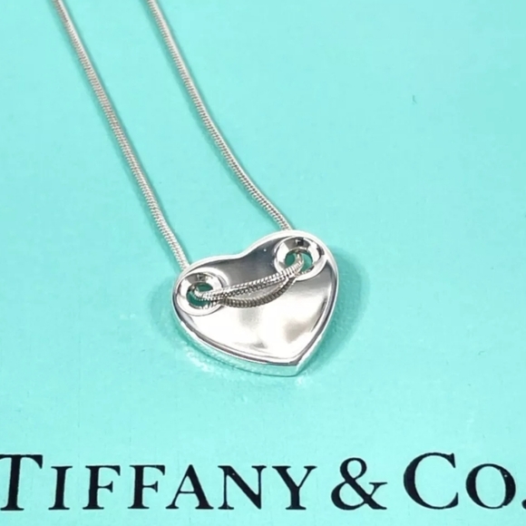 TIFFANY&Co. Necklace Pendant Heart Snake Chain Silver 925/...